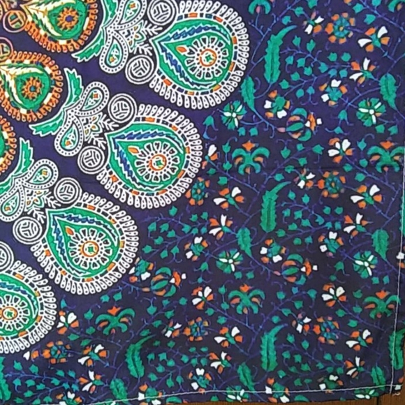 Tapestry Wall Hanging Mandala Green and Blue NEW - Picture 3 of 4